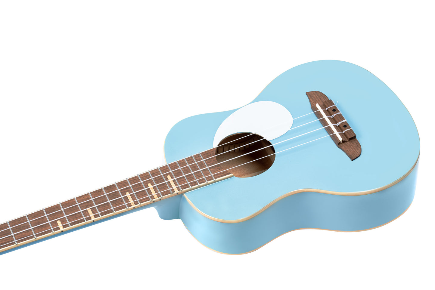 RUGA-SKY, modèle Ténor, table agathis, fond & éclisses agathis, manche Okoumé, housse assortie, bleu ciel brillant