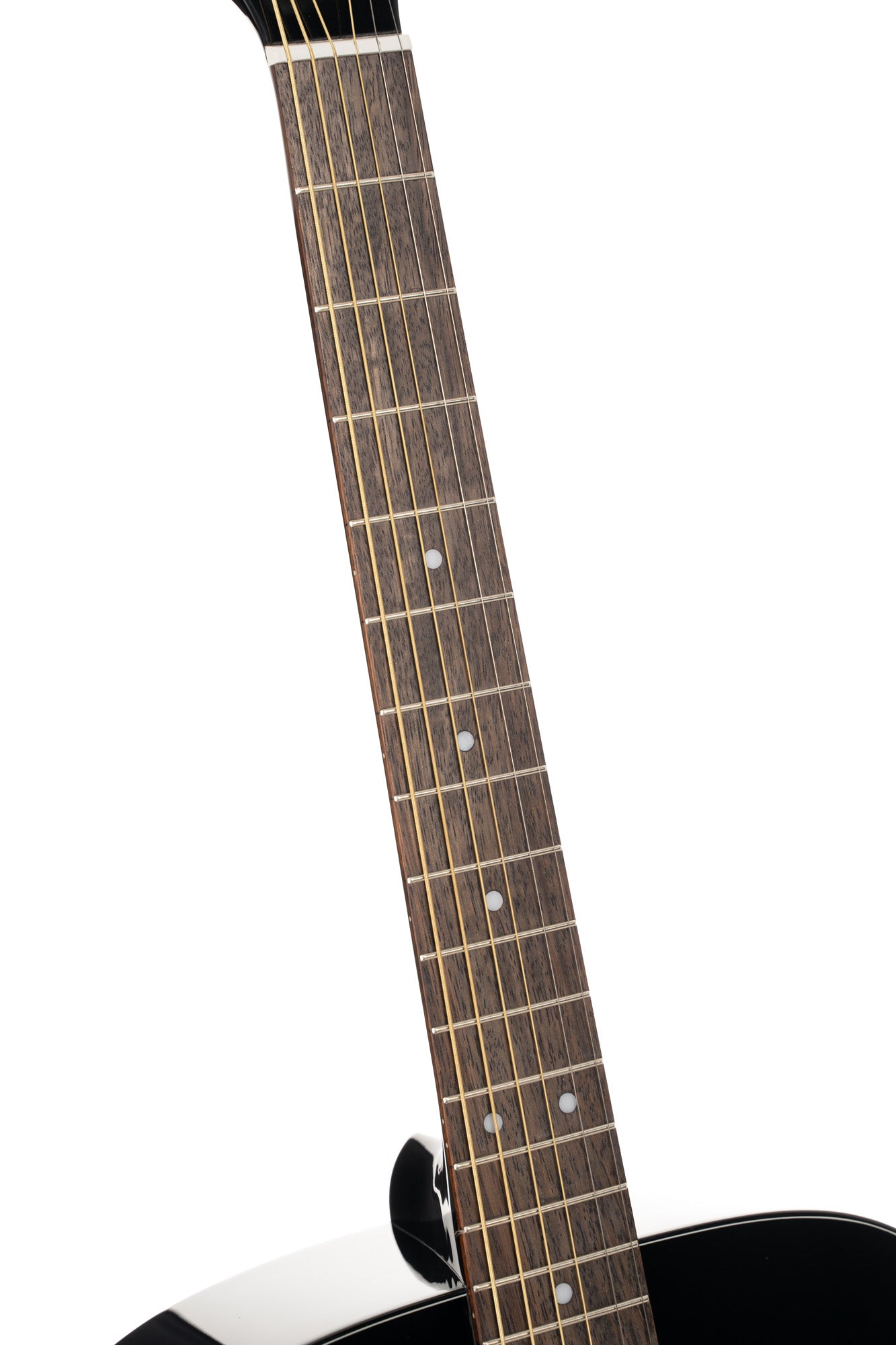 Earth 60, table épicéa massif, fond & éclisses acajou, touche laurier, noir brillant