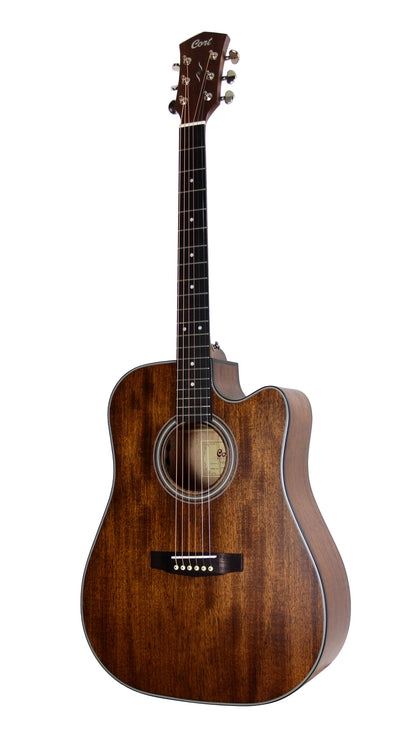 PURE-DCMF, forme Dreadnought pan coupé, table acajour massif, f/e acajou massif, EQ Fishman Sonitone, Naturel Satiné