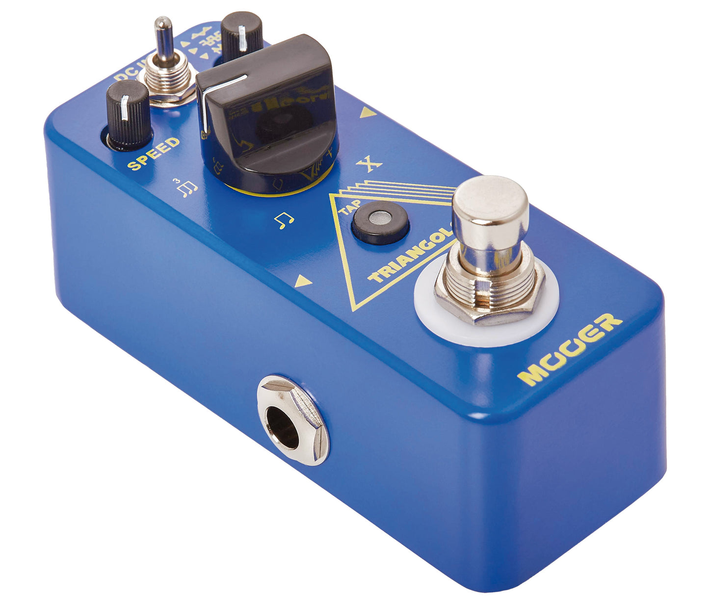 Pédale TRIANGOLO, trémolo numérique haute-qualité, 3 formes d'onde sélectionnables, boîtier métal, true bypass, bleu