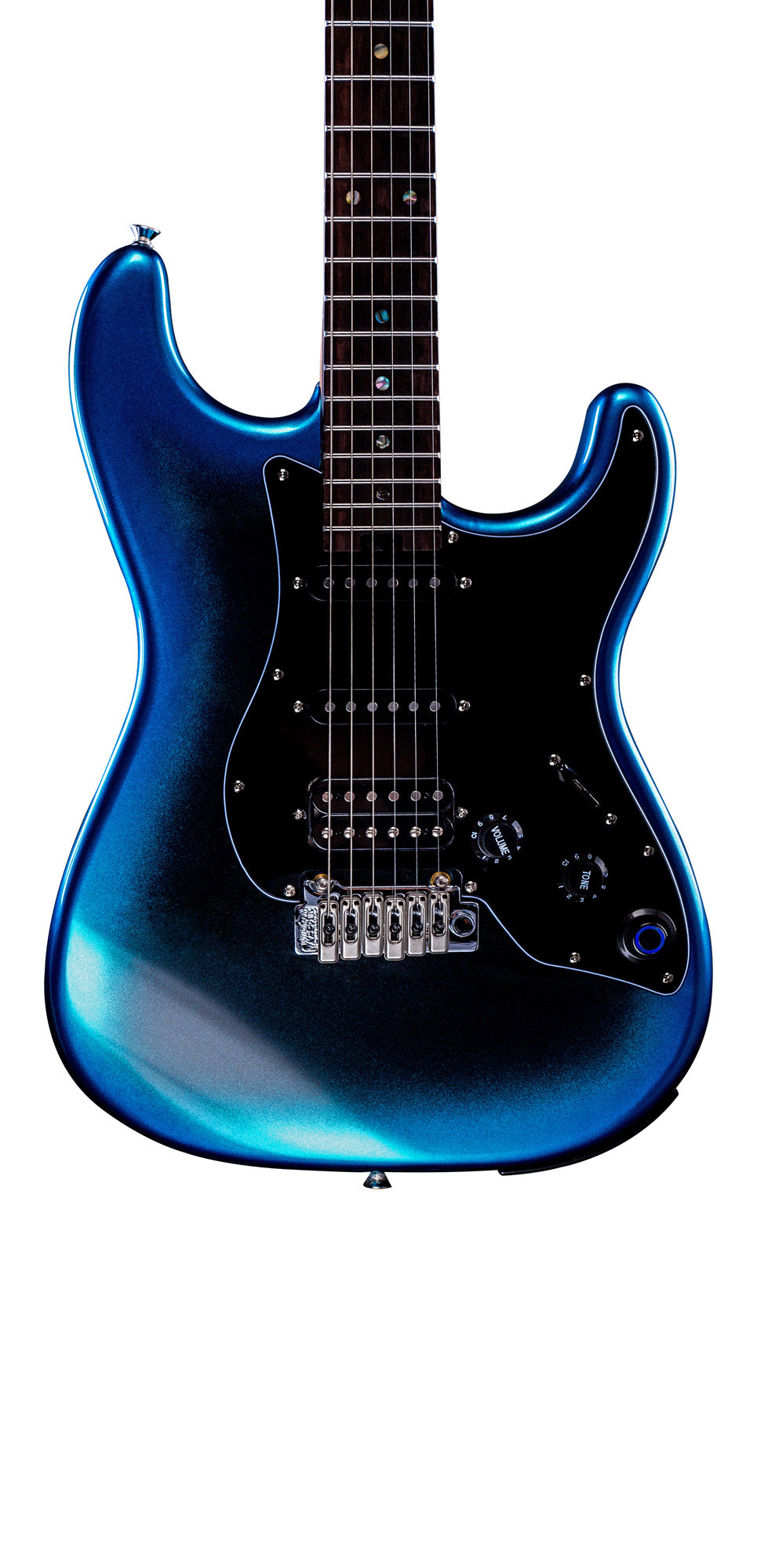 GTRS P800, corps aulne, manche érable flammé torréfié, touche palissandre, micros et processeur GTRS, dark night