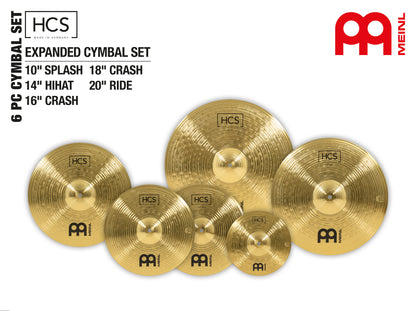 Pack de cymbales étendu Meinl HCS 10"14"16"18"20" alliage laiton MS63 fini traditional