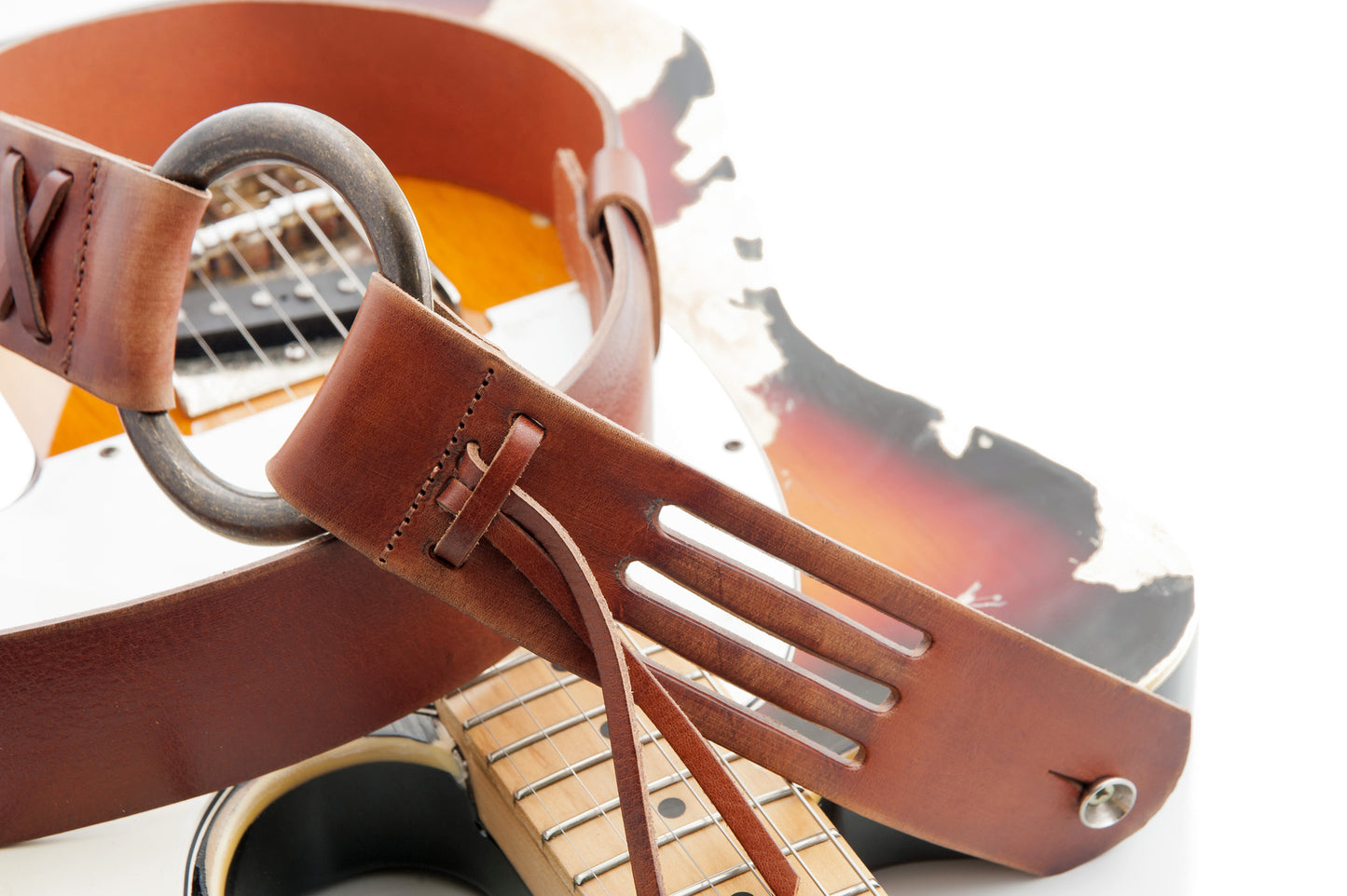 Courroie modèle LEGEND DA, cuir haute qualité, boucle métal, largeur 5 cm, longueur 95 à 145 cm, woody