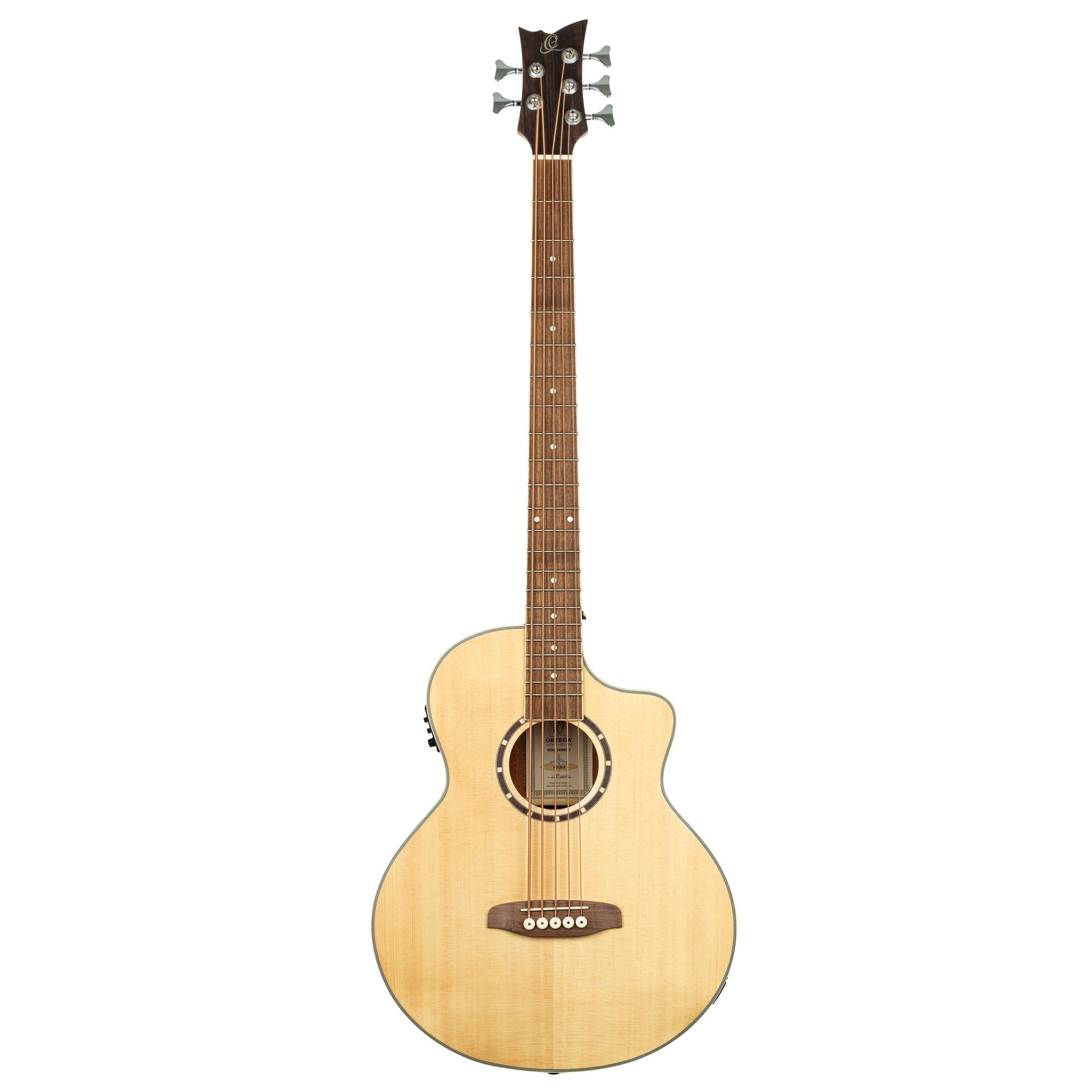 D7CE-5, basse 5 cordes, pan coupé, EQ Ortega MagusPro, table épicéa, f/e acajou, manche acajou, naturel satiné