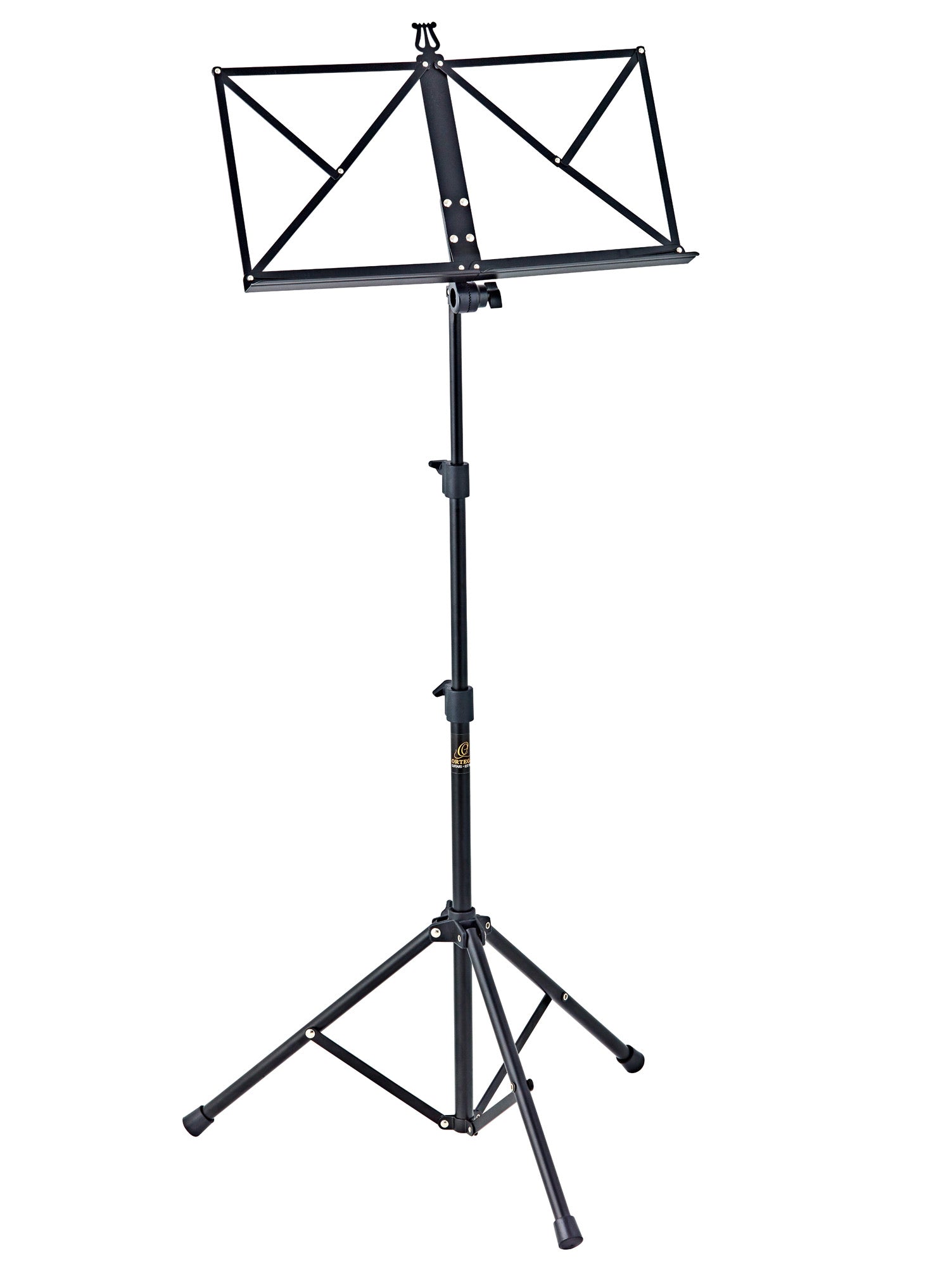 Pupitre pliant, 3 parties, aluminium, hauteur réglable: 57 à 127 cm, plateau: 43.5 x 22 cm, avec housse de transport, noir