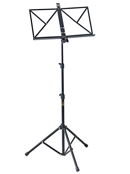 Pupitre pliant, 3 parties, aluminium, hauteur réglable: 57 à 127 cm, plateau: 43.5 x 22 cm, avec housse de transport, noir