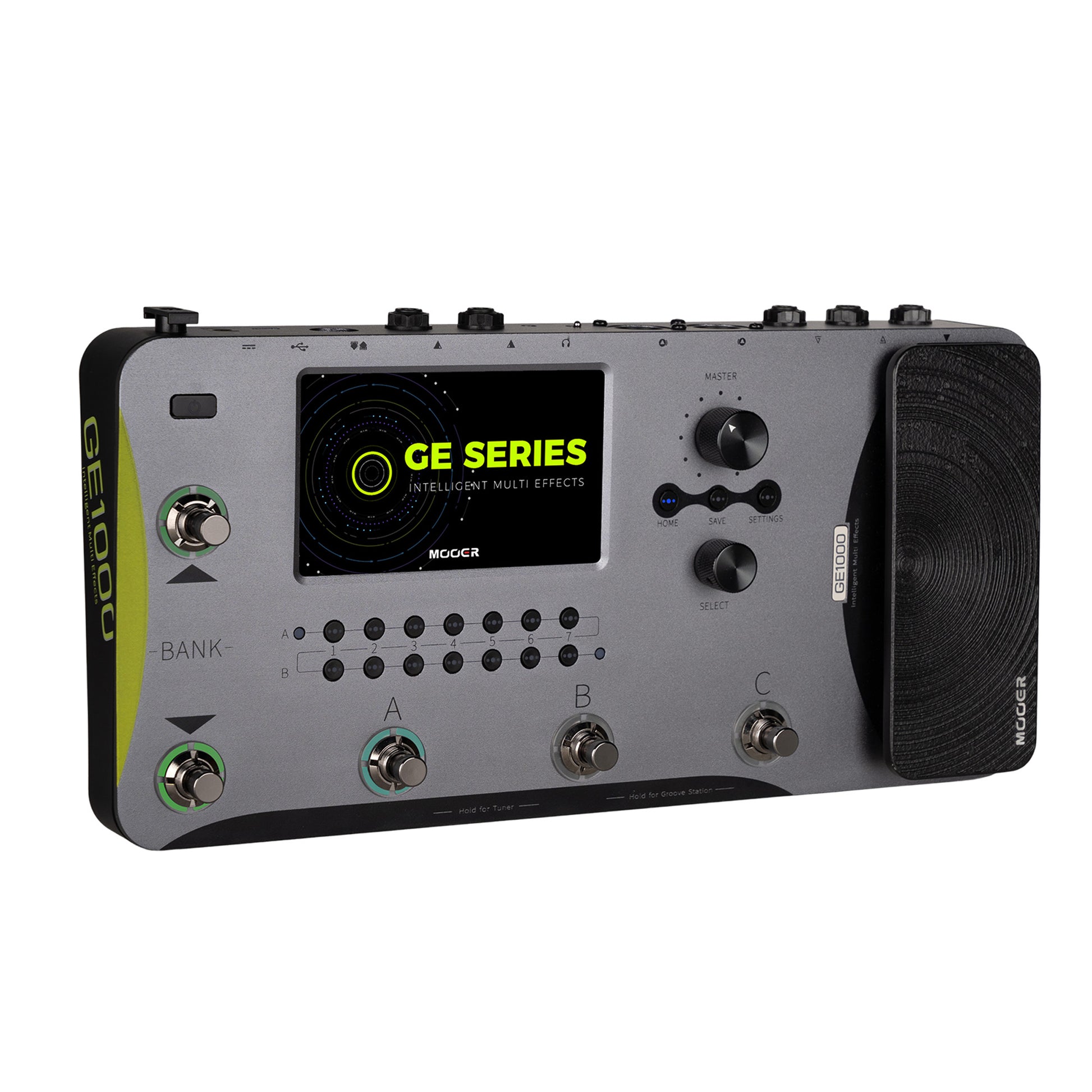 Pédalier multi-effets GE1000, fichiers MNRS provenant du cloud GE (IR, 2048pts d'échantillonnage), 255 presets utilisateur, noir