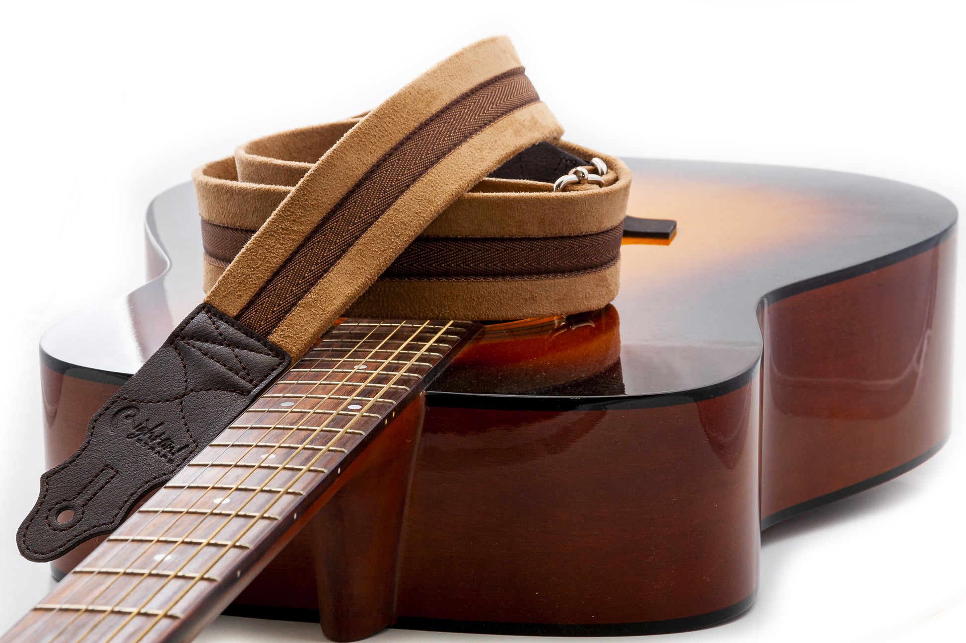 Courroie modèle PLAIN, extérieur tissu, largeur 5 cm, longueur 90 à 150 cm, beige