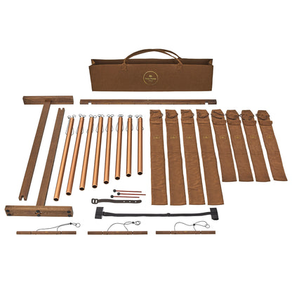 Set de 8 chimes Bain Sonore, stand, mailloches et sac de transport inclus, finition bronze