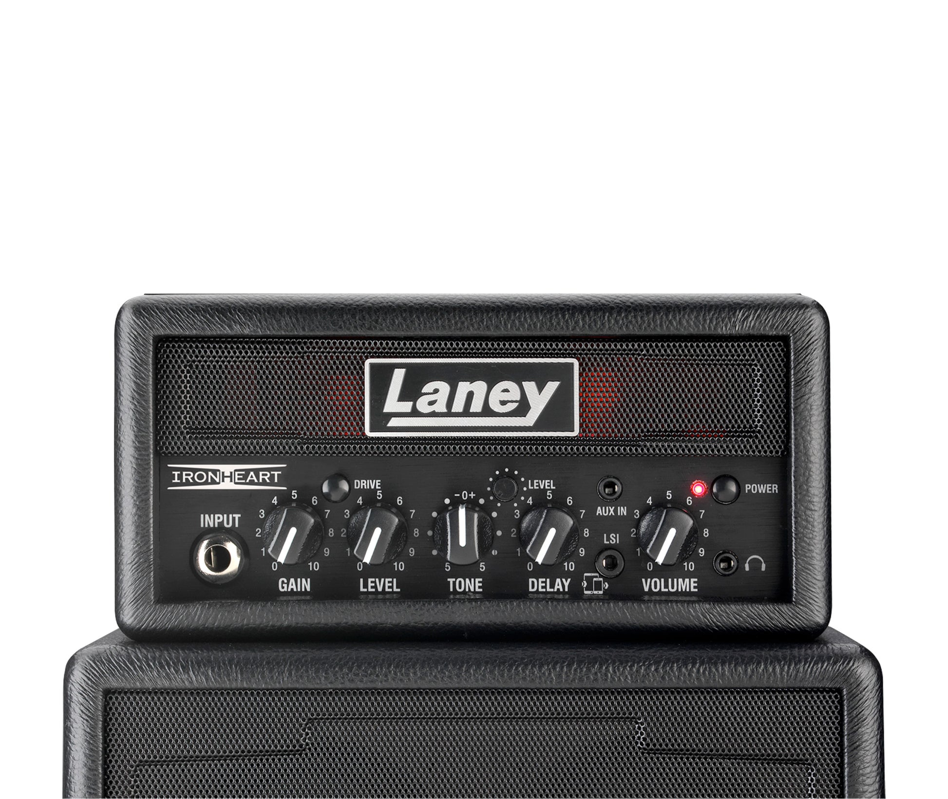 Ampli guitare MINISTACK-IRON stéréo 2x 3W, look Ironheart, 4 x HP 3", 2 canaux, connectique LSI, noir