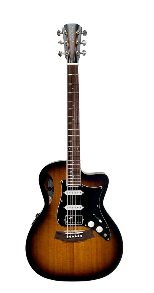 TRUE HYBRID Studio Thinline, Grand Auditorium pan coupé, EQ 3 voix PG3, micros HSS, table, fond & éclisses acajou massif, housse