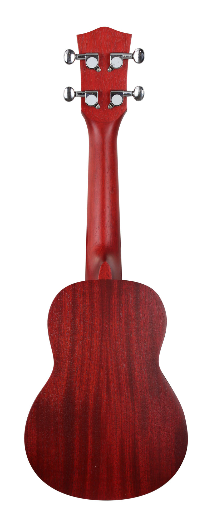 Ukulélé Soprano, table sapele, fond & éclisses sapele, rosace gravée, touche & chevalet noyer, avec housse, rouge