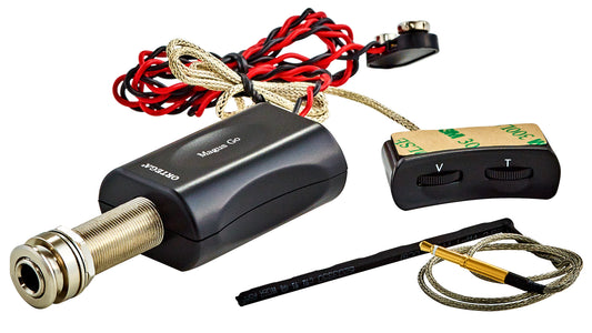 Préampli MagusGO avec capteur piezo, pour guitares et basses acoustiques, noir