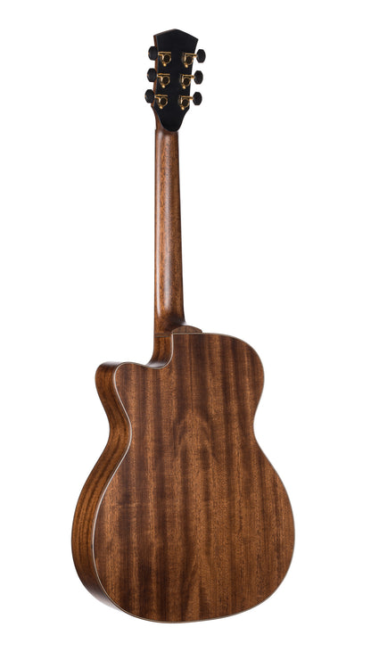 FLOW-OC, forme OM, table cèdre rouge massif, fond & éclisses acajou, EQ LR Baggs Anthem, soft case, naturel satiné