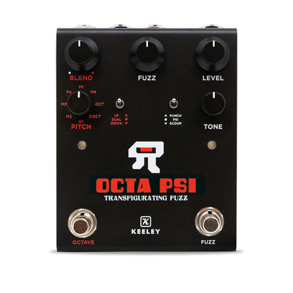 Pédale OCTA PSI, octaver et pitch-shifter combiné à un fuzz analogique, noir