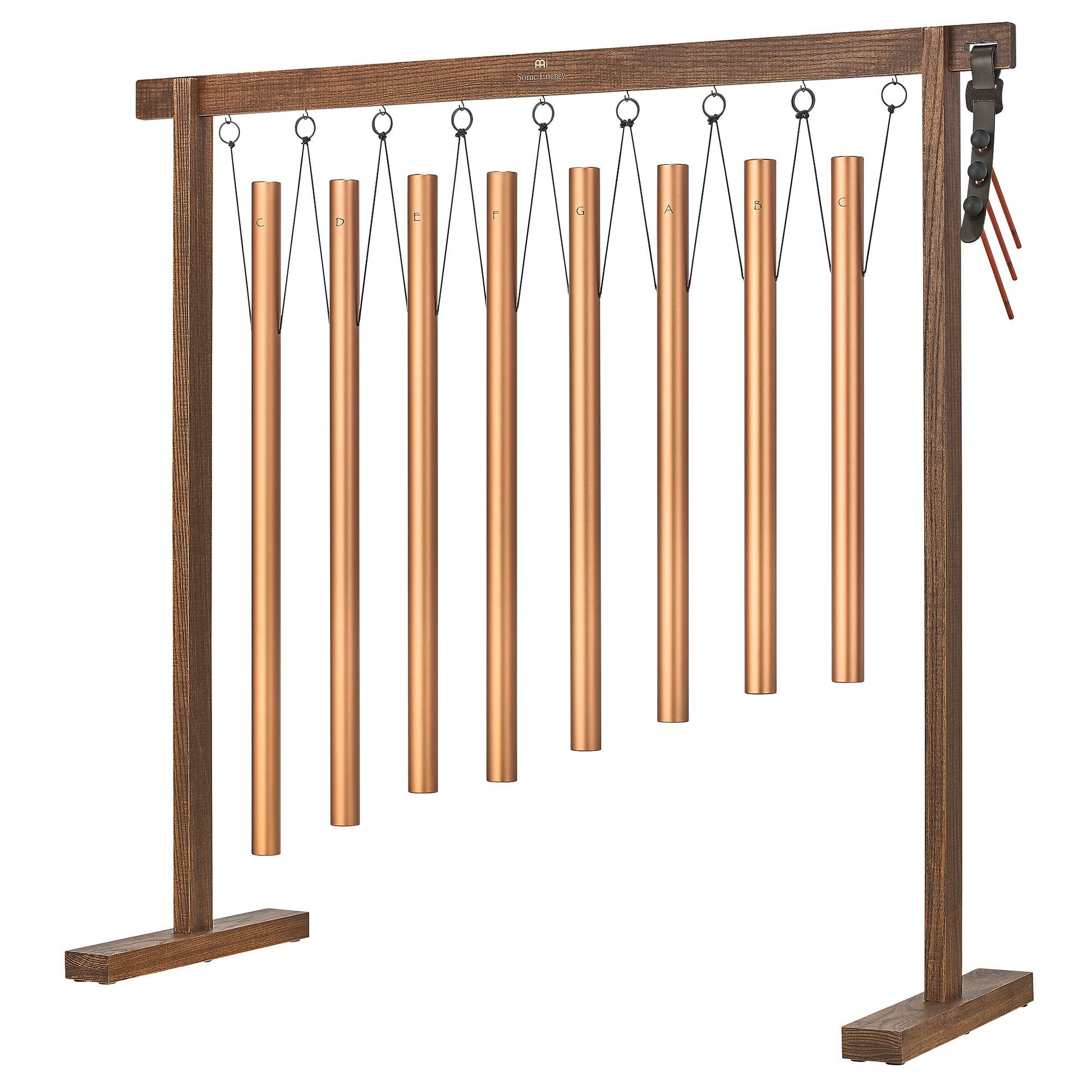 Set de 8 chimes Bain Sonore, stand, mailloches et sac de transport inclus, finition bronze