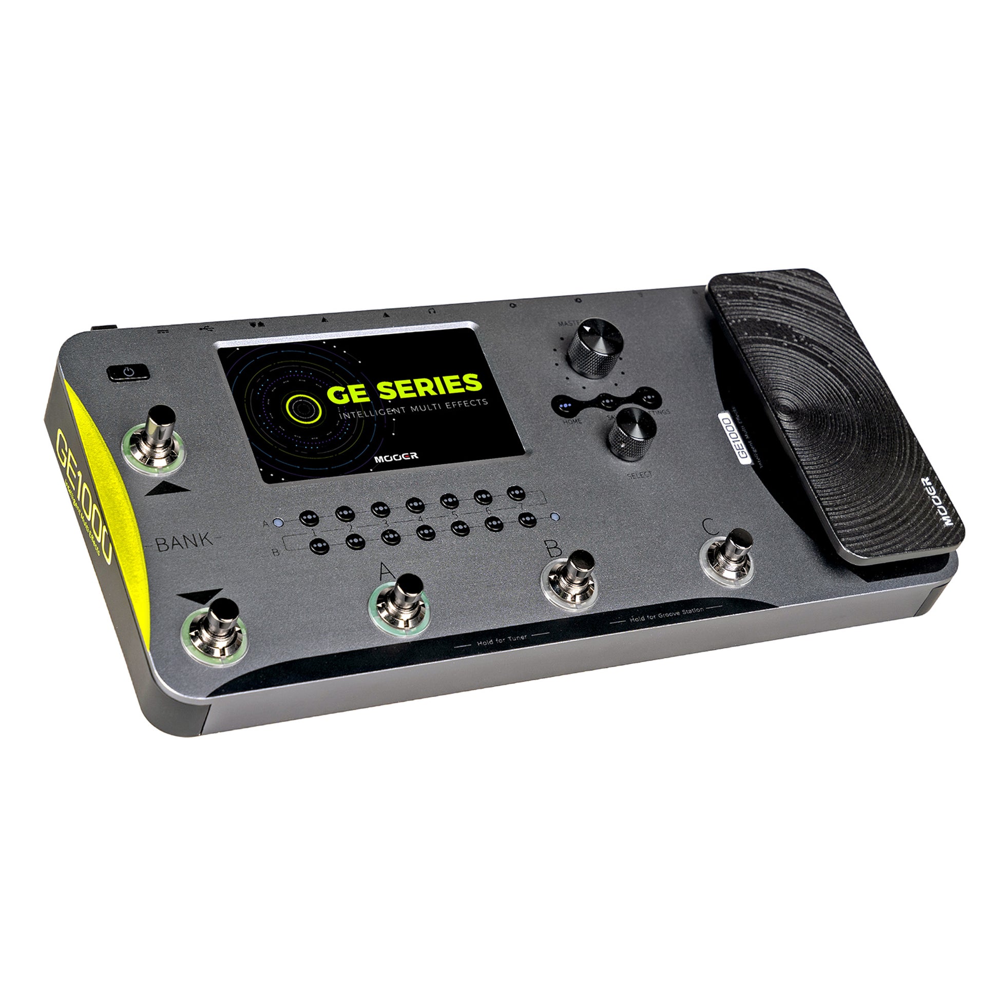 Pédalier multi-effets GE1000, fichiers MNRS provenant du cloud GE (IR, 2048pts d'échantillonnage), 255 presets utilisateur, noir