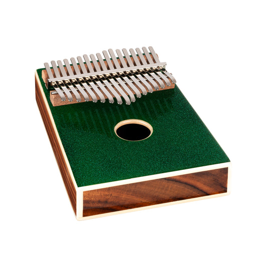 OKB4-MGR, kalimba Ortega série Acoustic, 17 notes en DO majeur, acacia massif, housse, vert