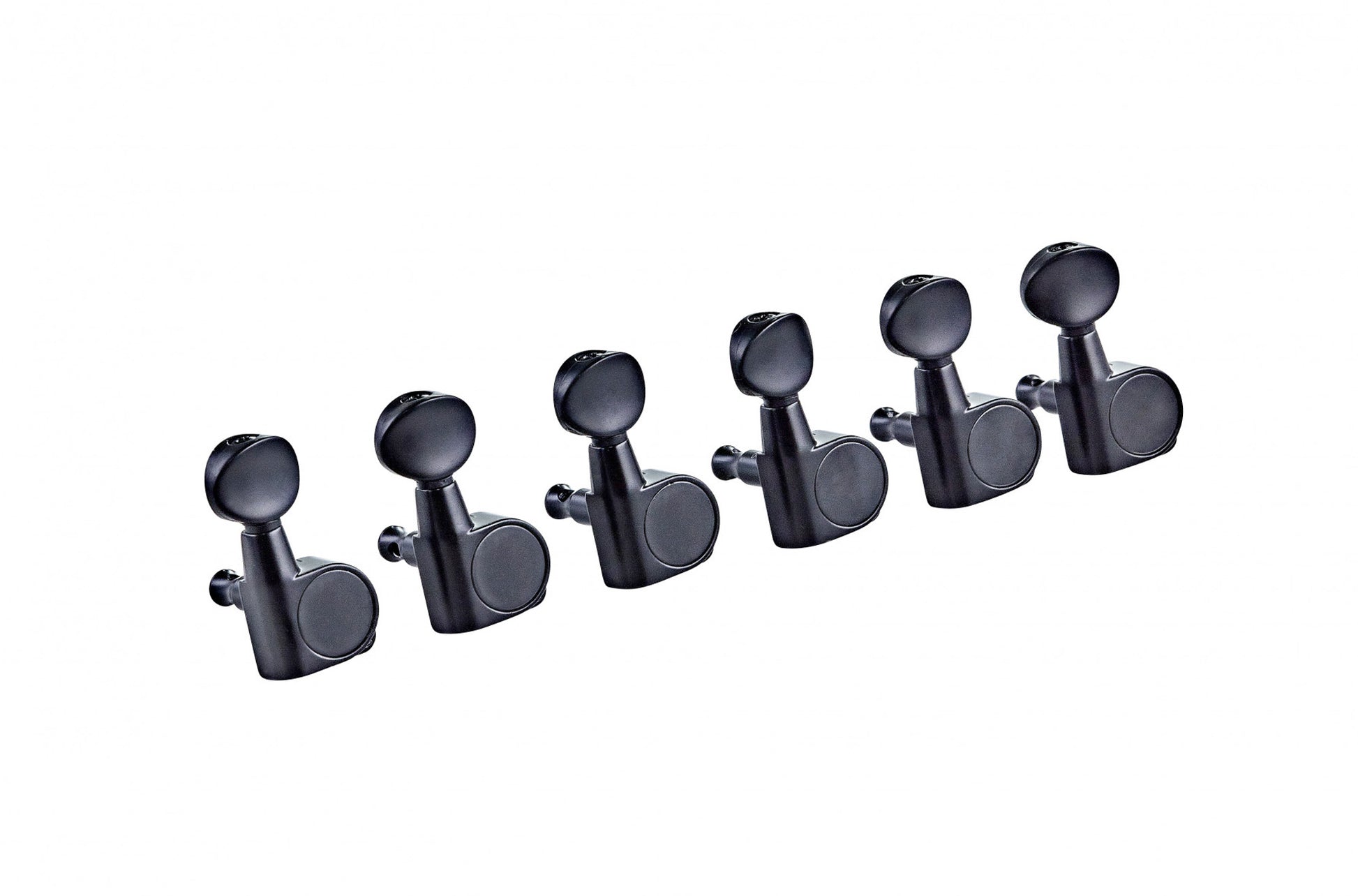 Jeu de 6 mécaniques en ligne séparées à bain d'huile pour guitare électrique, ratio 14:1, noir brillant, boutons noirs