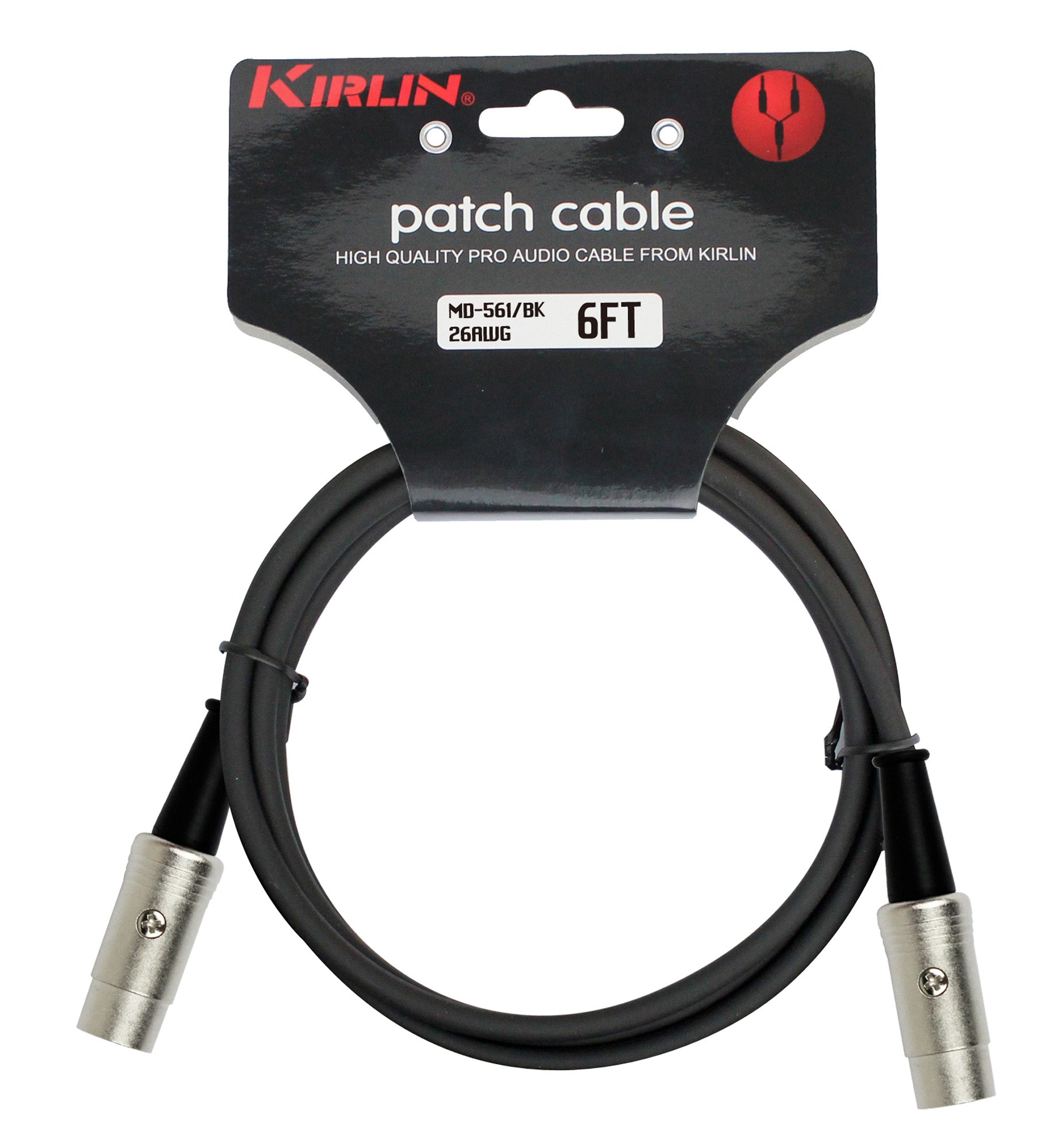 Câble MIDI MEDIUM 5 broches, 6 mètres, noir