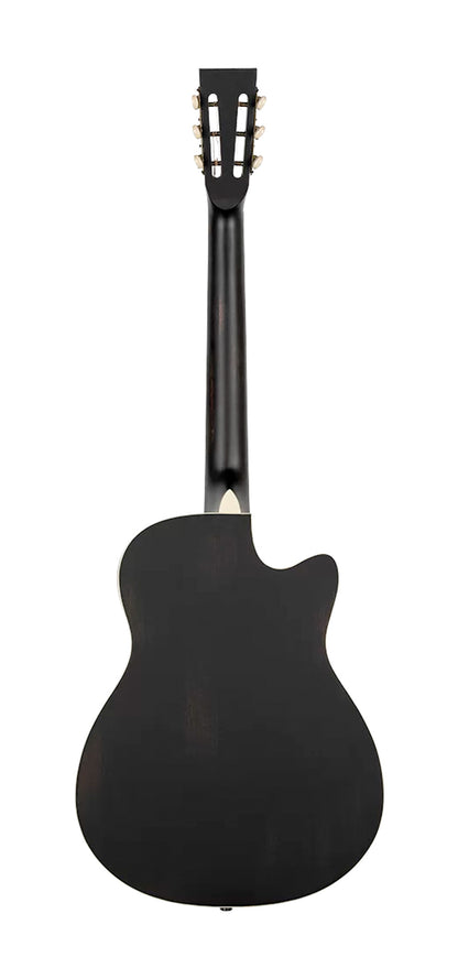 RRG40CE, pan coupé, table acajou, f/e acajou, manche acajou, touche blackwood, micro Lipstick, noir satiné, gaucher