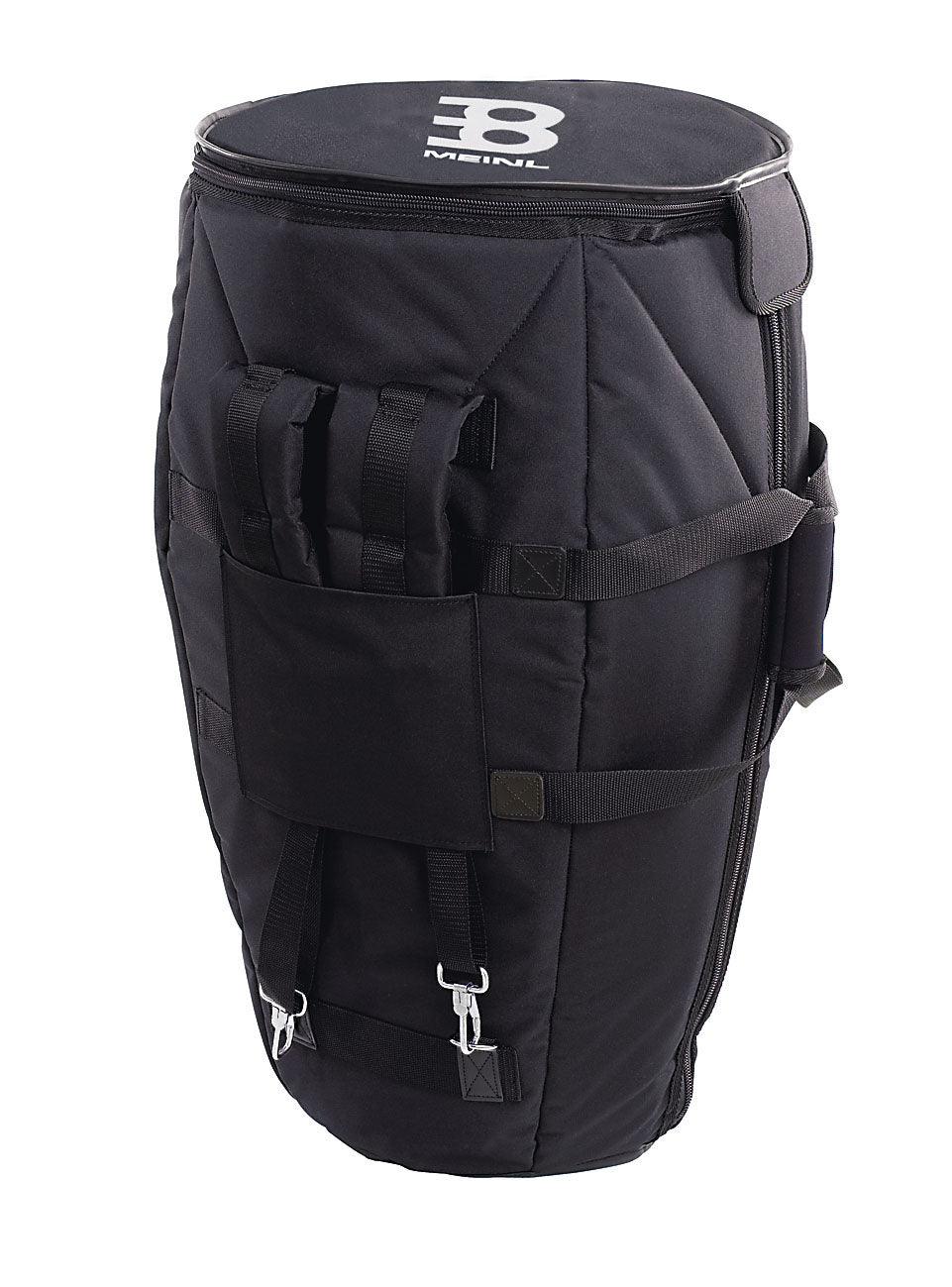 Housse conga 11" 3/4, rembourrée 20 mm, fermeture éclair sur le côté, poche extérieure, 2 poignées, harnais rembourré, noir