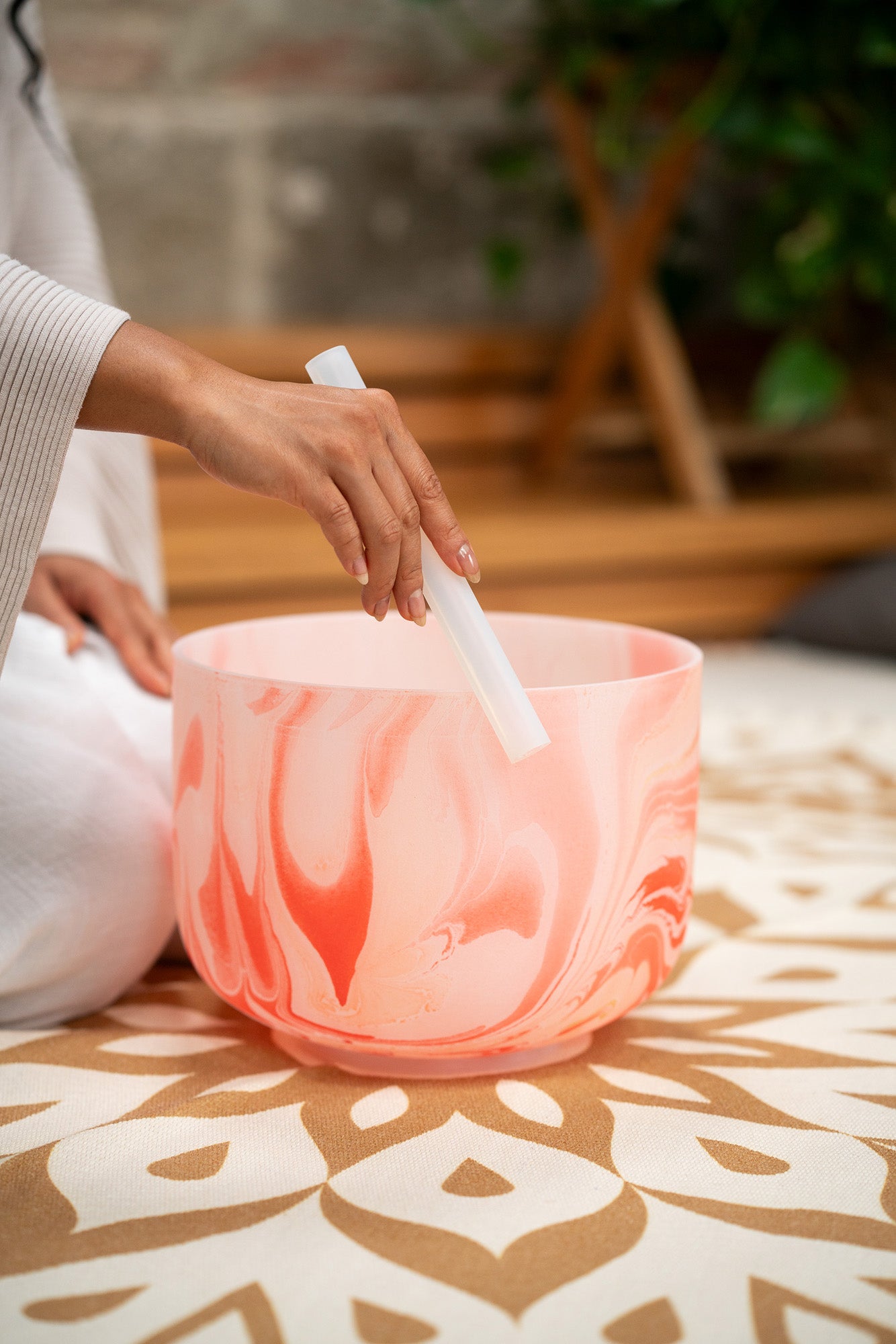 SINGING BOWL SONIC ENERGY CRISTAL 10" ORANGE, NOTE D4 CHAKRA SACRAL