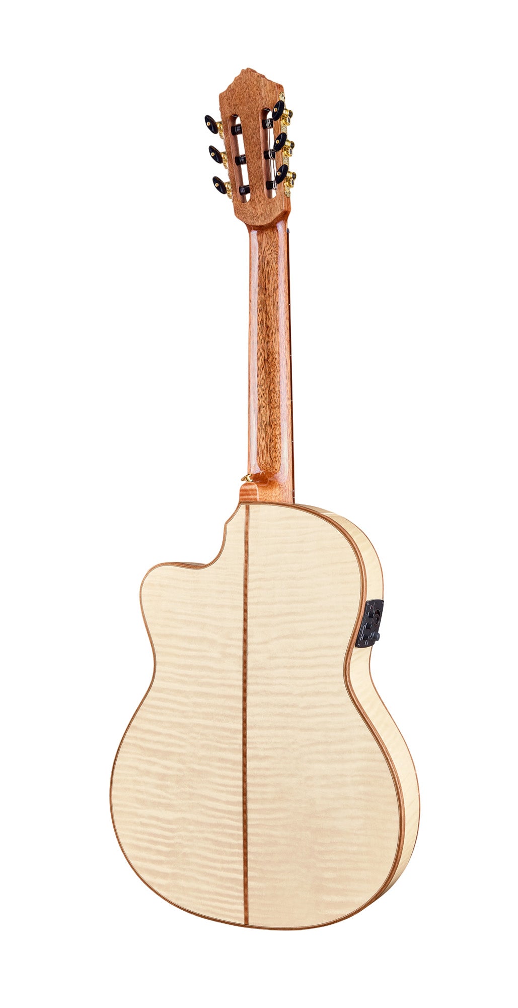 BRIDESUITE C/E, Thinline, pan coupé, EQ MagusPro, table épicéa massif + placage érable flammé, f/e érable flammé, nat. brillant