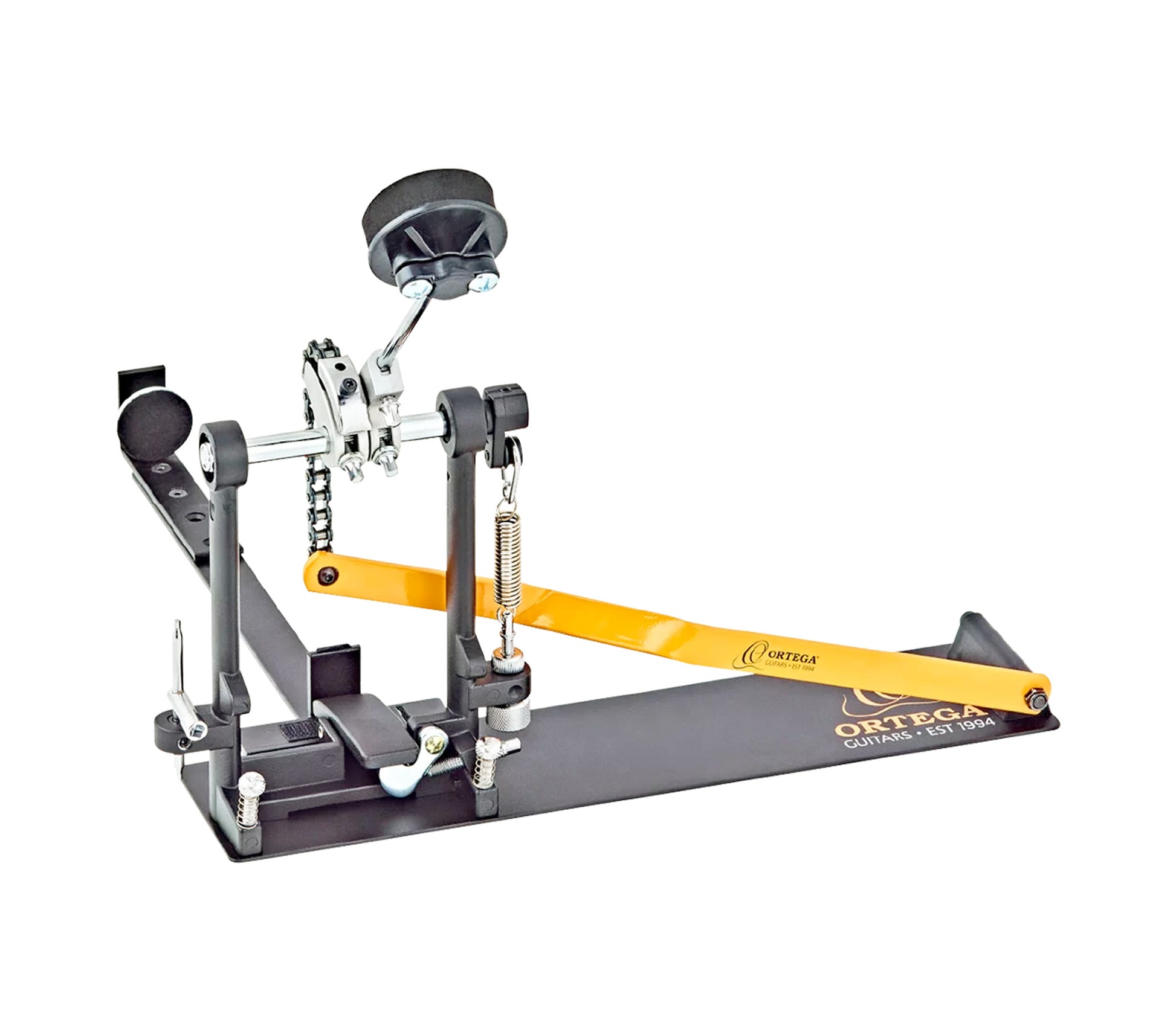 Pédale pour cajon, métal robuste, batte mousse, tension du ressort ajustable, avec housse et clé de réglage, version gaucher