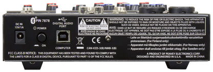 Table de mixage 6 canaux, 2 préamplis micro XLR/Jack, EQ 3 bandes, Bluetooth, effets numériques, entrée guitare Hi-Z, noir