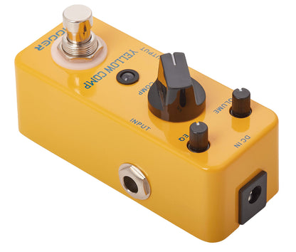 Pédale YELLOW COMP, compresseur de type optique, boîtier métal, true bypass, jaune