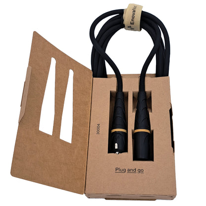 Câble micro XLR mâle/XLR femelle, 6 mètres, noir