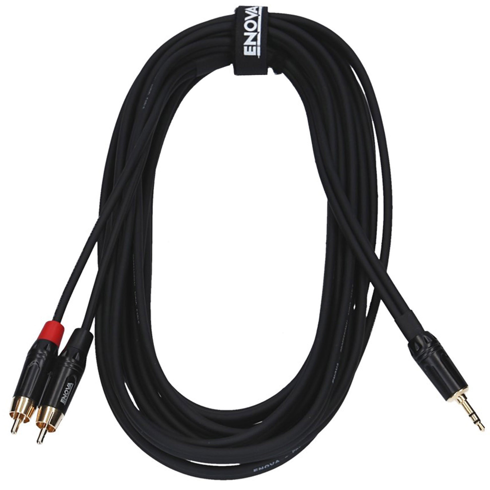 Câble patch Mini Jack stéréo/2x RCA mono, 3 mètres, noir