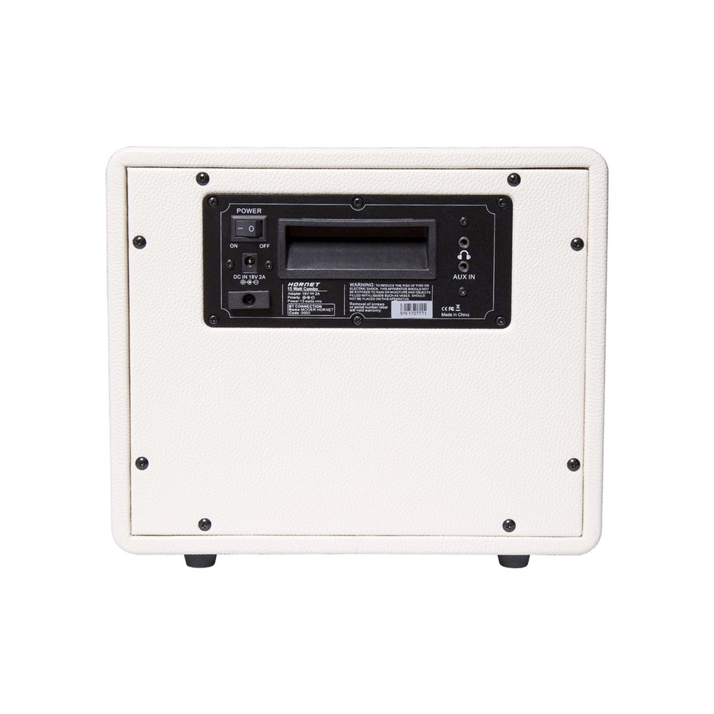 Ampli HORNET WHITE, 15W, HP 6.5", 9 modélisations d'amplis haute-qualité, effets Modulation/Délai/Réverb, blanc