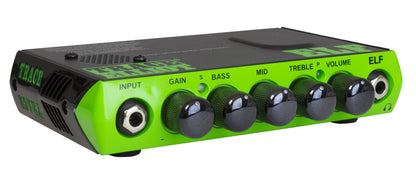 Tête amplifiée ultra compacte pour basse 200W RMS, EQ 3 bandes, sortie DI, sortie casque, housse, finition vert