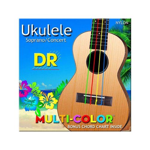 DR Nylon Multi-Color, Cordes Ukulélé Soprano/Concert