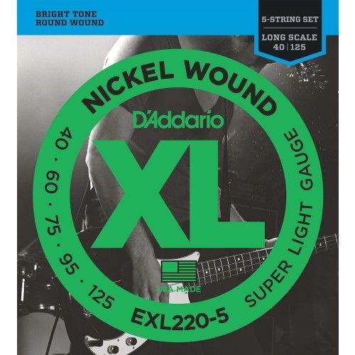 D'Addario EXL220-5 Super Light 40-125