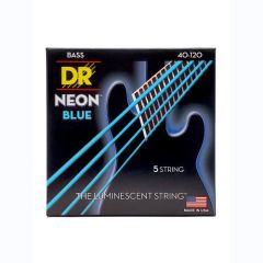 DR Hi-Def Neon Blue Cordes Basse 5 Cordes Light 40-120