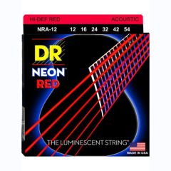 DR Hi-Def Neon Red Cordes Acoustique Light 12-54