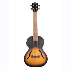 Kala Crossover Archtop hollow, Tenor électro-acoustique Tobacco, livré avec étui